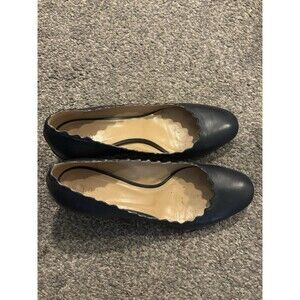 CHLOE Black Scalloped Block Heel Women’s Pumps Size 38 US 8